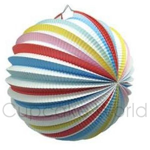 ROBERT GORDON RAINBOW CARNIVAL STRIPES FESTIVE PAPER LANTERN 6PC ROBERT GORDON RAINBOW CARNIVAL STRIPES FESTIVE PAPER LANTERN 6PC